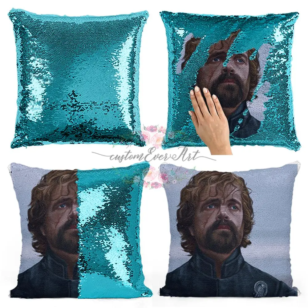 

Tyrion, Peter Dinklage sequin pillow | sequin Pillowcase Two color pillow gift for her | gift for him | pillow | magic pillow