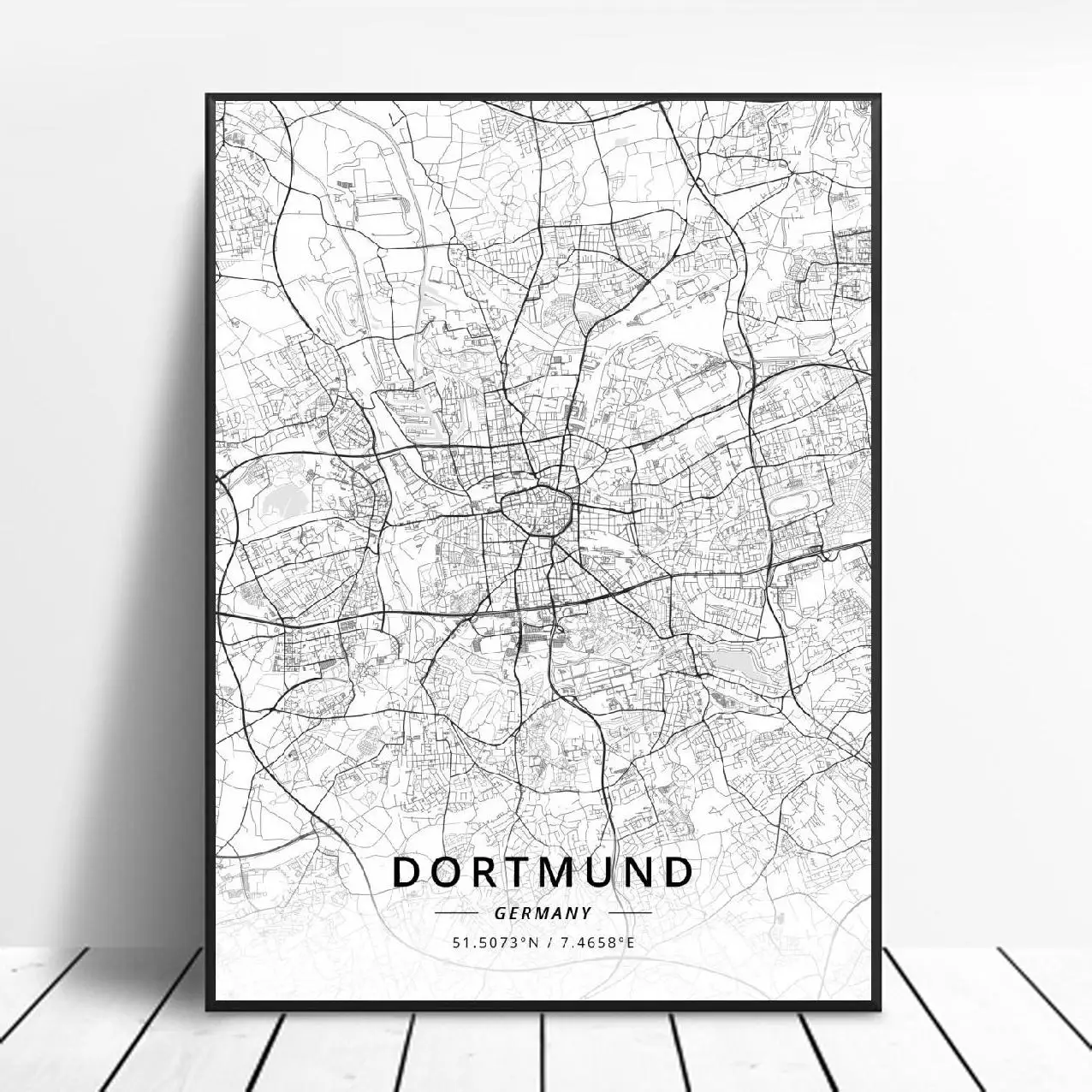 Фленсбург Wilhelmshaven Дортмунд Мангейм Висбаден Германия холст Художественная карта