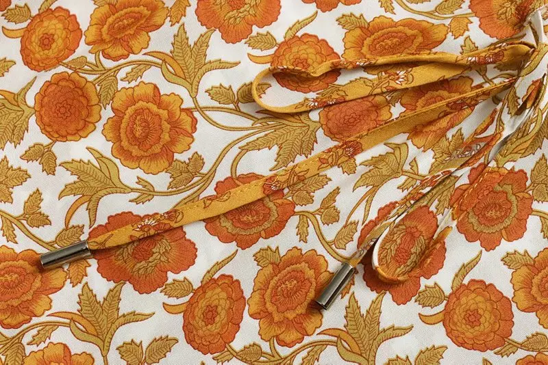 Женское винтажное платье с цветочным принтом желтое пляжное богемное Макси