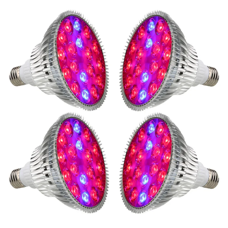 4pcs/lot 54W Phyto Lamp Red Blue High Power AC85 265V E27 LED Grow Light For Indoor Plants Whole Period Healthy Growth Plant LED