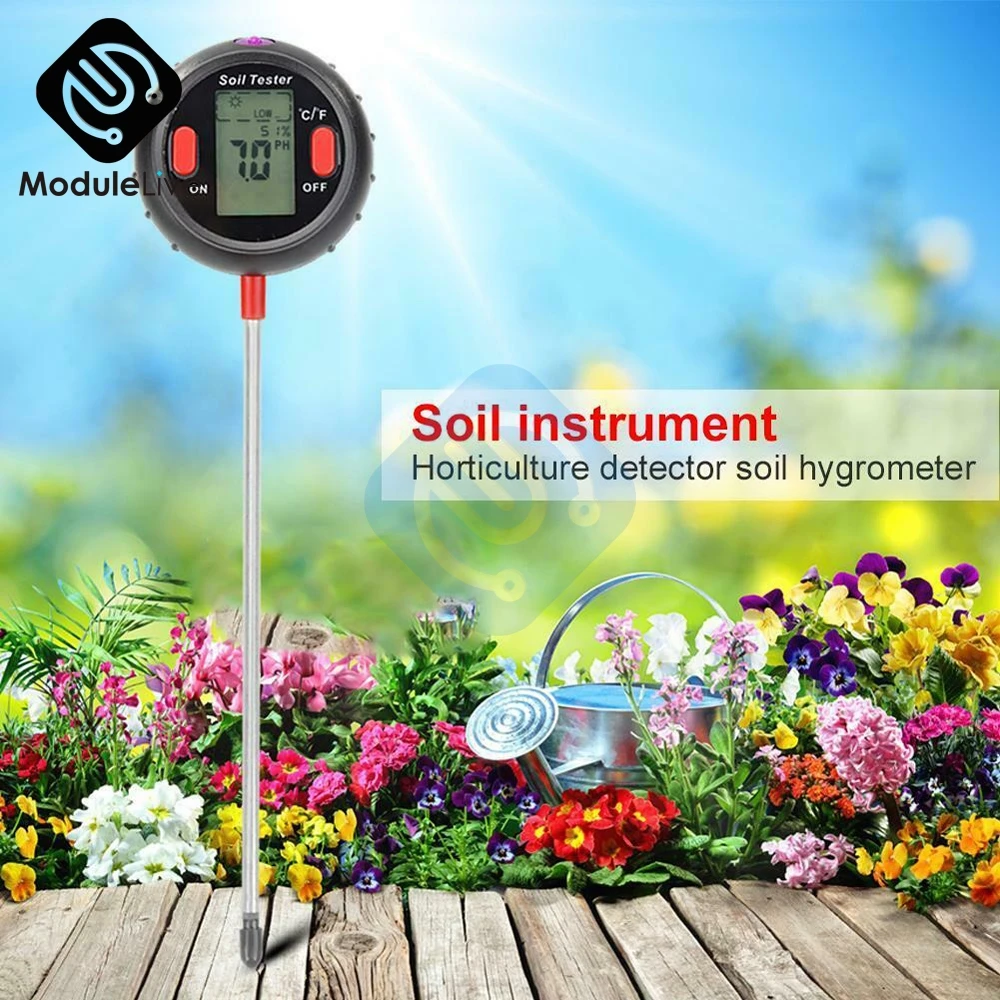 PH-метр 5 в 1 цифровой измеритель температуры и влажности почвы для садоводства |