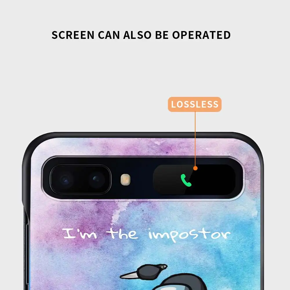 

Coque Case for Samsung Z Flip Pattern Hard Black Shell for Samsung Z Flip 5G Phone Cover Shell Fundas Us Among