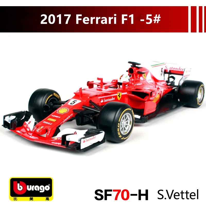 Зеленый Bburago 1:18 Ferrari F1 SF-15T производитель авторизованный имитационный сплав модель автомобиля ремесла украшение Коллекция игрушек инструменты - Цвет: Зеленый