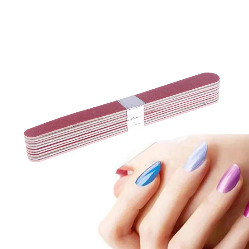 10 шт наждачная бумага Пилочки для ногтей двусторонняя профессиональный маникюр