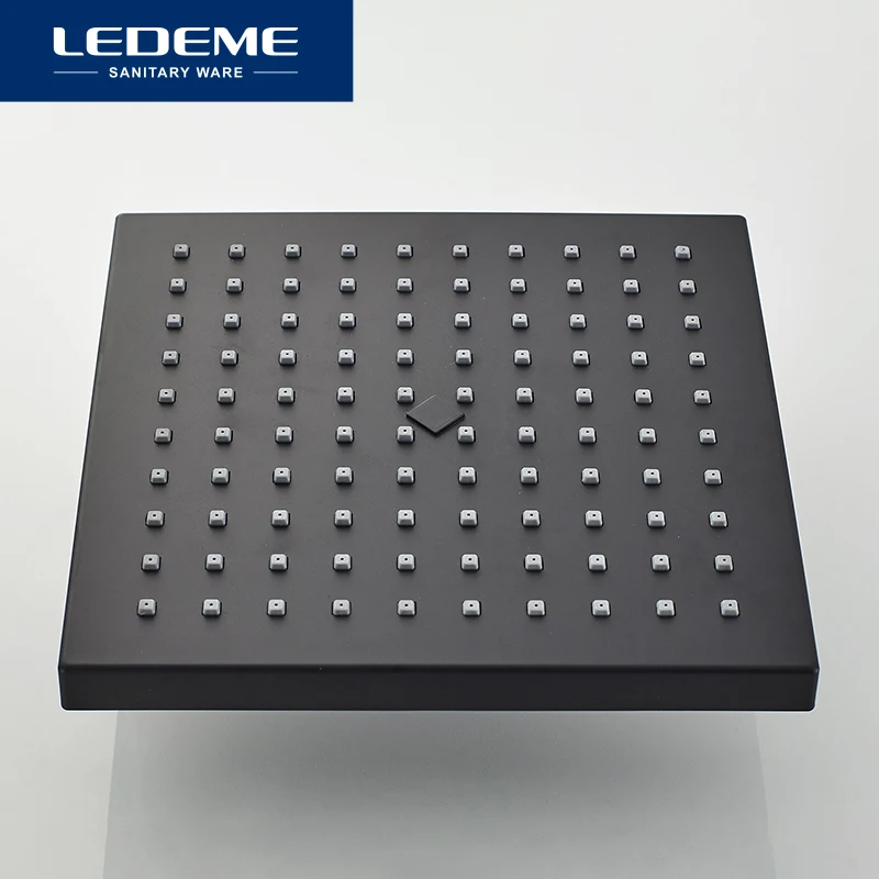 ledeme bathroom shower faucet set black rainfall sprayer shower mixer wall mount hot cold water tap mixers with hand l72433b free global shipping