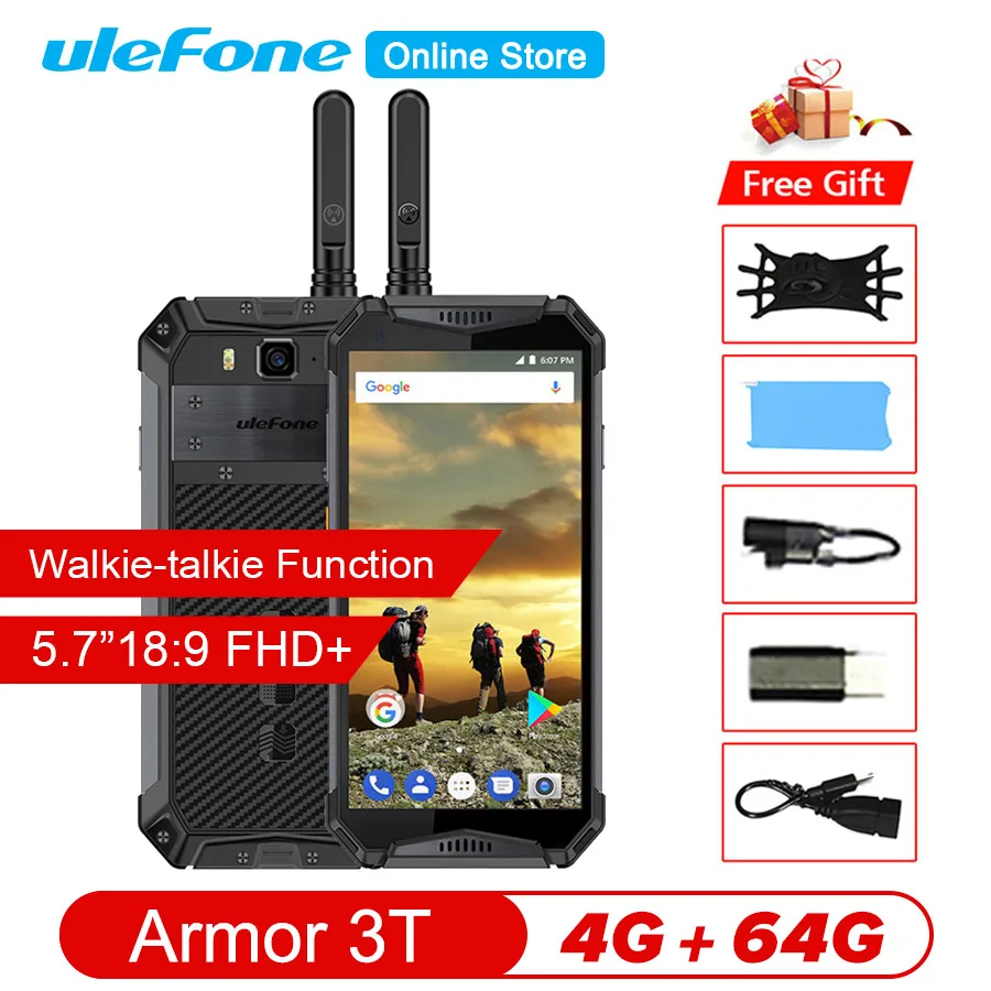 Ulefone Armor 3T Android 8 1 IP68 Водонепроницаемый 5 7 &quothelio P23 Восьмиядерный 4 Гб + 64 21 МП 10030 мАч