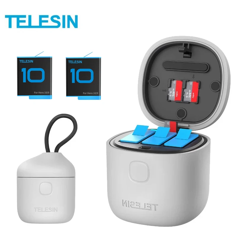 Зарядное устройство TELESIN 1750 мАч для GoPro 9 3 слота | Электроника