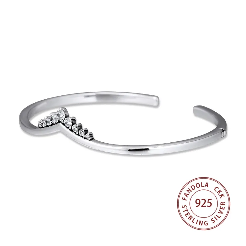 Тиара с подвеской в форме &quotоткрыть манжета 925 стерлингового серебра для женщин