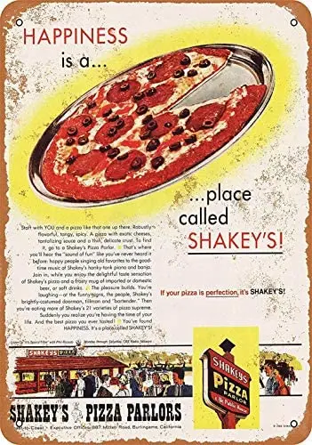 

Metal Sign - Shakey's Pizza Parlors - Vintage Bar Wall Decorative