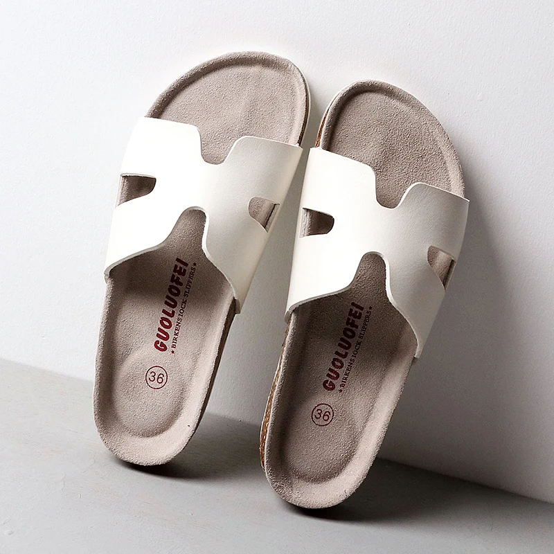 

Summer New Style Cork Slippers Women's Shoes Flat Sandals Simple Fashion Slippers Beach Shoes Outing Travel Shoes Flip Flops