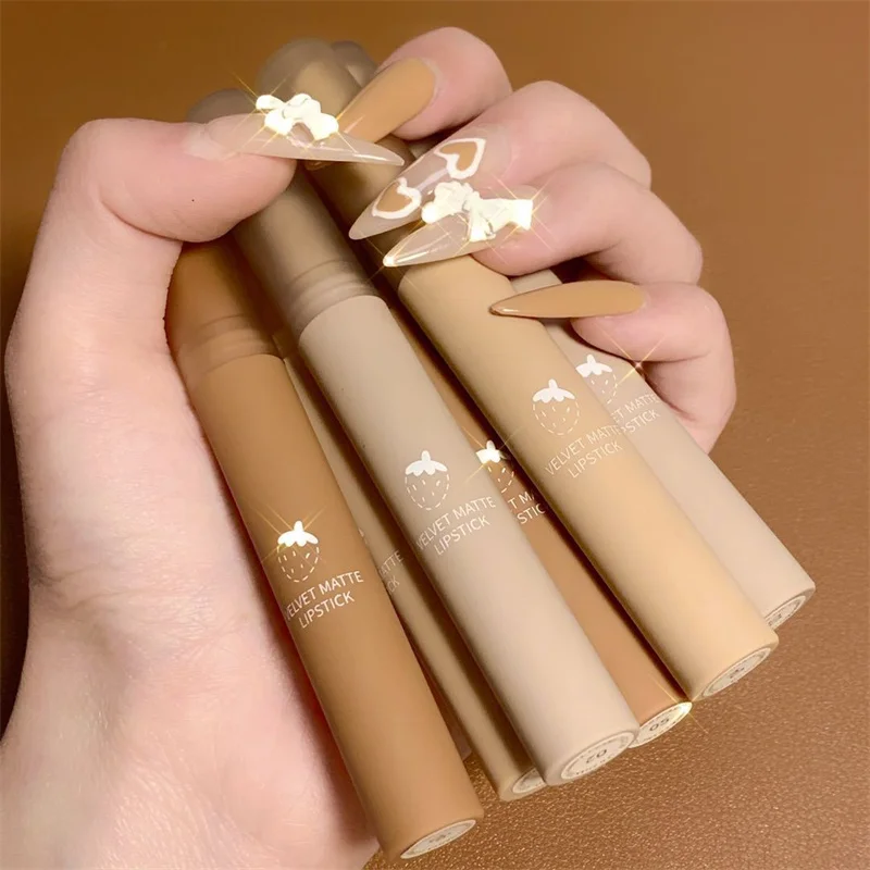 

Cute Face is Not Easy To Stain Cup Color Strawberry Matte Matte Velvet Lipstick блеск для губ maquillajes para mujer