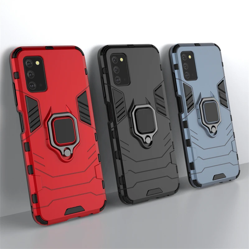 Funda a prueba de golpes para Samsung Galaxy A03S, carcasa con soporte de Anillo para el dedo, carcasa con soporte para Galaxy A03S-1