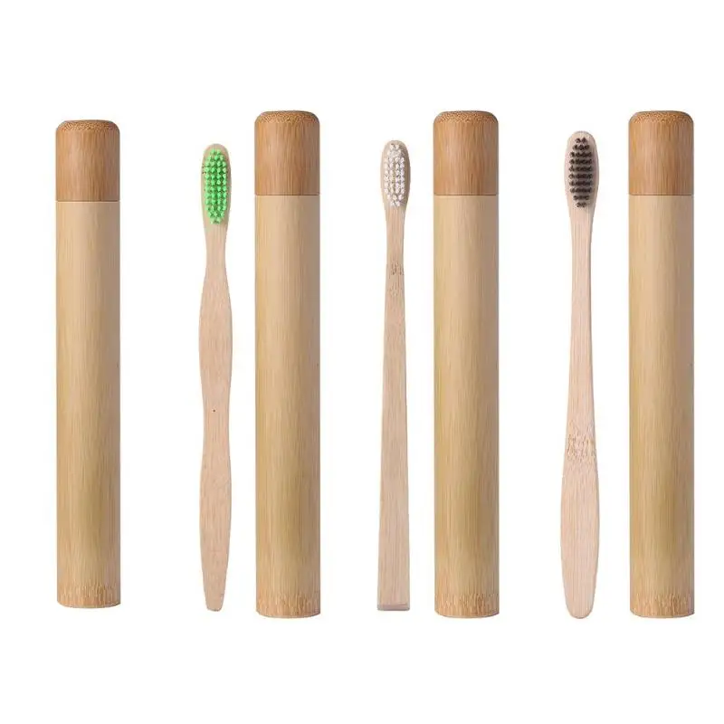 1 шт. мягкая Экологически чистая зубная щетка из натурального бамбука + чехол с