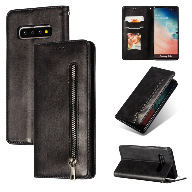 

luxury zipper Leather Wallet Case For Samsung Galaxy J3 J4 J5 J6 J7 J8 Plus 2017 2018 J310 J330 J530 J710 J730 Flip Stand Cover