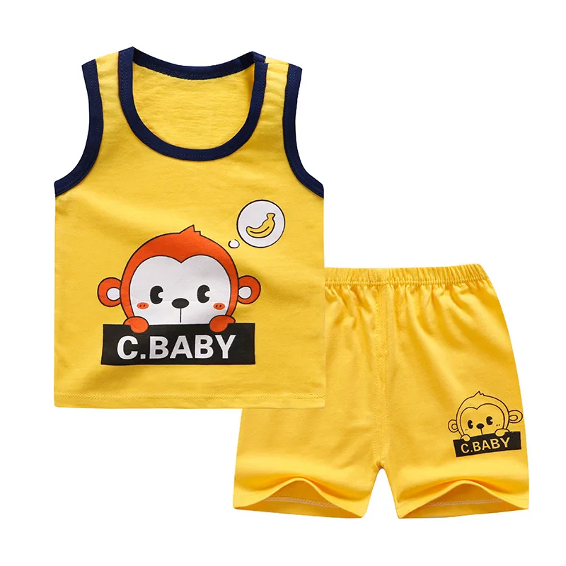 

Cotton Summer Baby Children Soft Shorts Suit t-shirt Sodder Boy Girl kids dinosaur cartoon infant clothes cheap stuff for 0-6Y