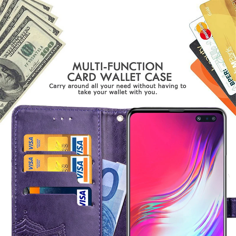 Чехол-книжка для Samsung Galaxy S6 S7 edge S8 S9 Plus S10 Note 10 9 8 Pro 5G J4 J6 J8 J2 Core J3 J5 J7 2017 из