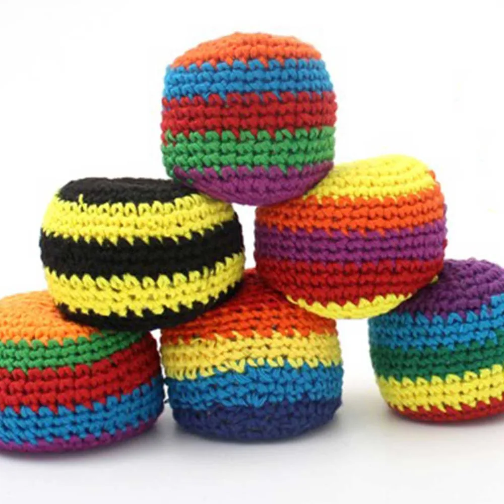 

8pcs Funny Hacky Sacks Balls Knitted Sandbags Juggle Toys for Children