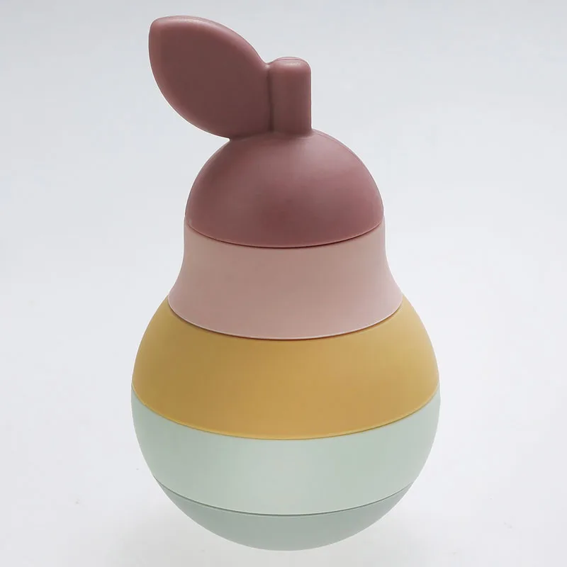 

Silicone Stacking Toy Children Game Pear Blocks s Fruit stacked stacking toy