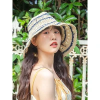 womens sea beach vacation leisure sunscreen hats for girls summer 100raffia sun hat raffia hat visor temperament straw hats