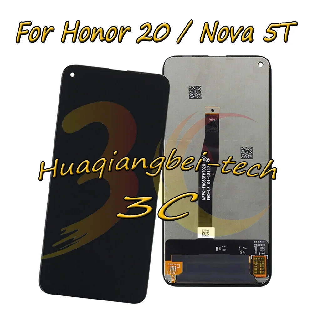 Новый для Huawei Honor 20 YAL-L21 / Nova 5T YAL-L61 L61A L61D L71D полный ЖК-дисплей с сенсорным экраном-дигитайзером, проверен на 100%.