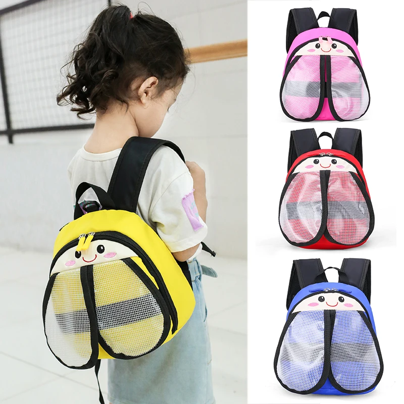 Модные милые детские сумки с Пчелой, рюкзак с двойной сеткой для девочек и мальчиков, рюкзак для детского сада от AliExpress WW