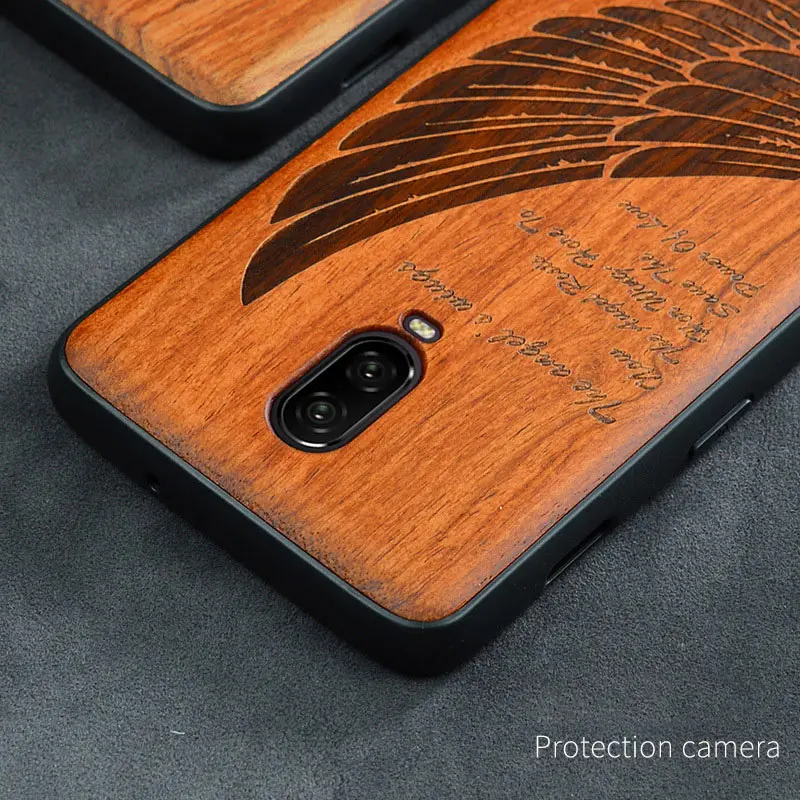 Чехол для Oneplus 9 Pro 9R 8T 8 7T 7 защитный чехол с резьбой по дереву полноразмерный