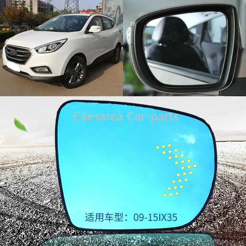 

For Hyundai IX35 Car Rearview Mirror Glare Proof Blue Glasses Led Lamp Heated