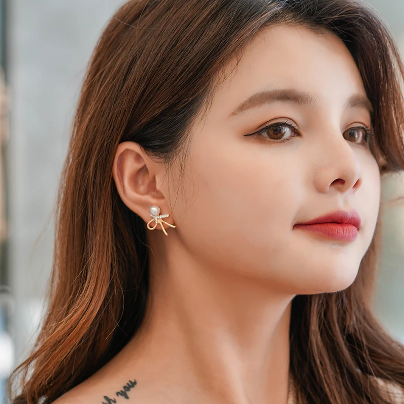 Женские серьги-бабочки Xinwei Золотые серьги-стразы с кристаллами вечерние серьги