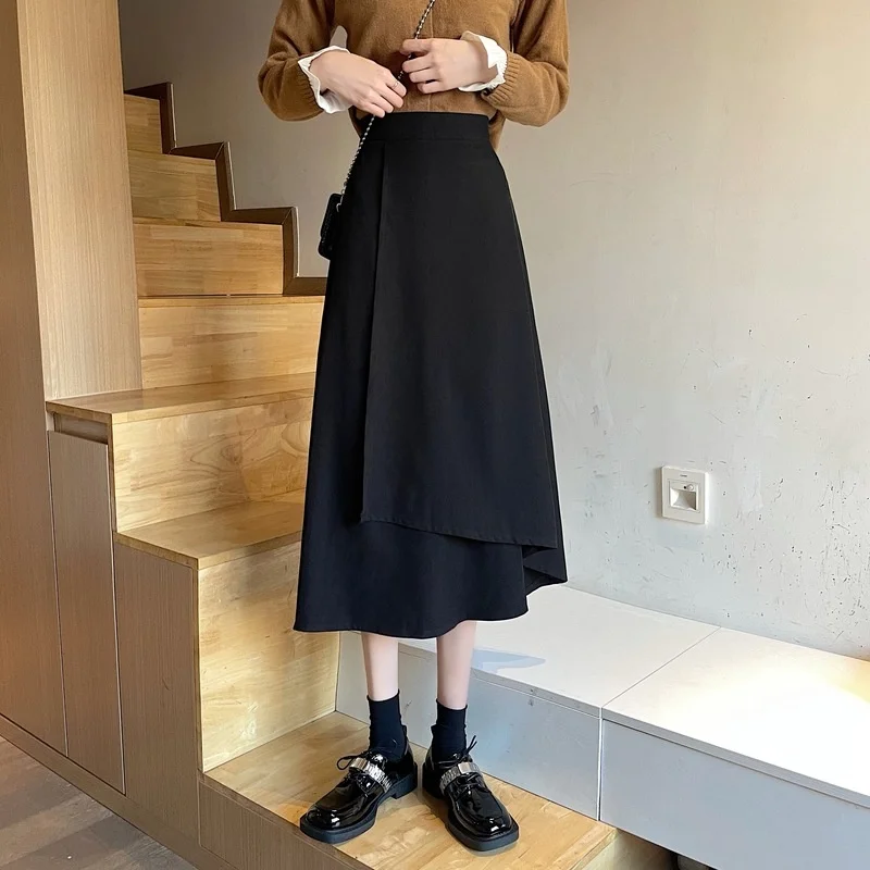 

Реальная фотография, экономичная Женская юбка в уличном стиле с высокой талией