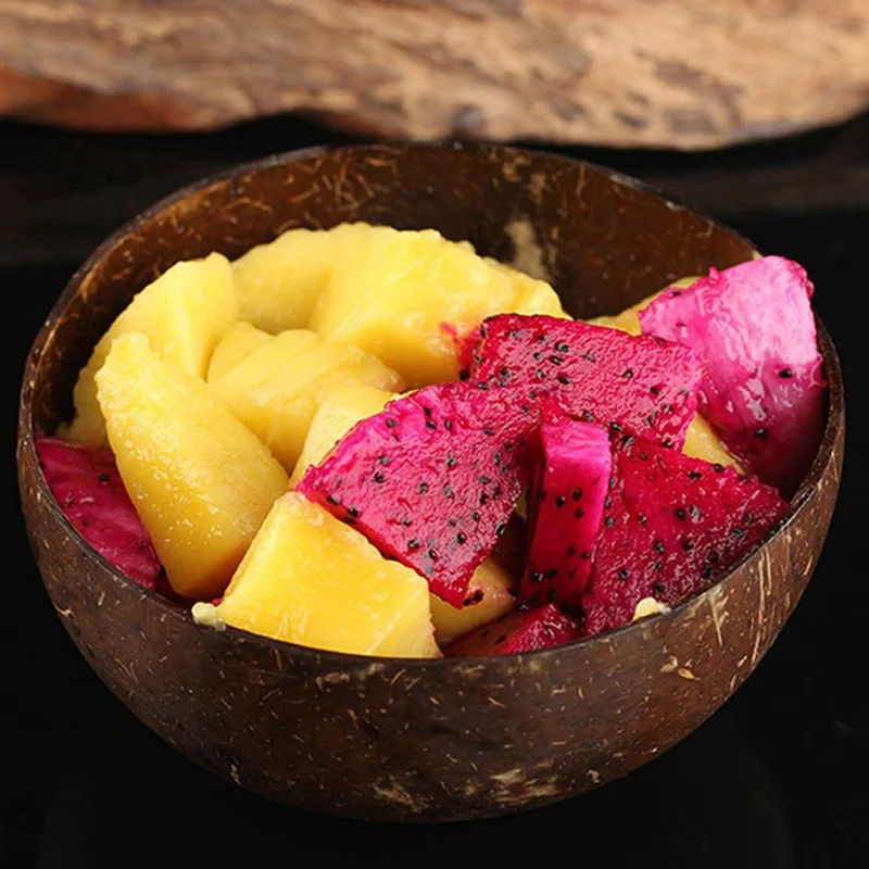 Естественный чашка в виде кокоса украшения фруктовый салат лапша рис чаша