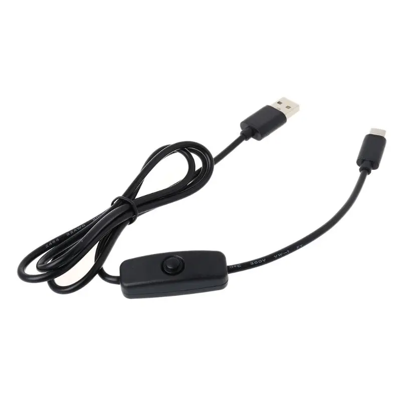 1 м usb type C зарядный кабель с переключателем ВКЛ/ВЫКЛ для Raspberry Pi 4 мобильного