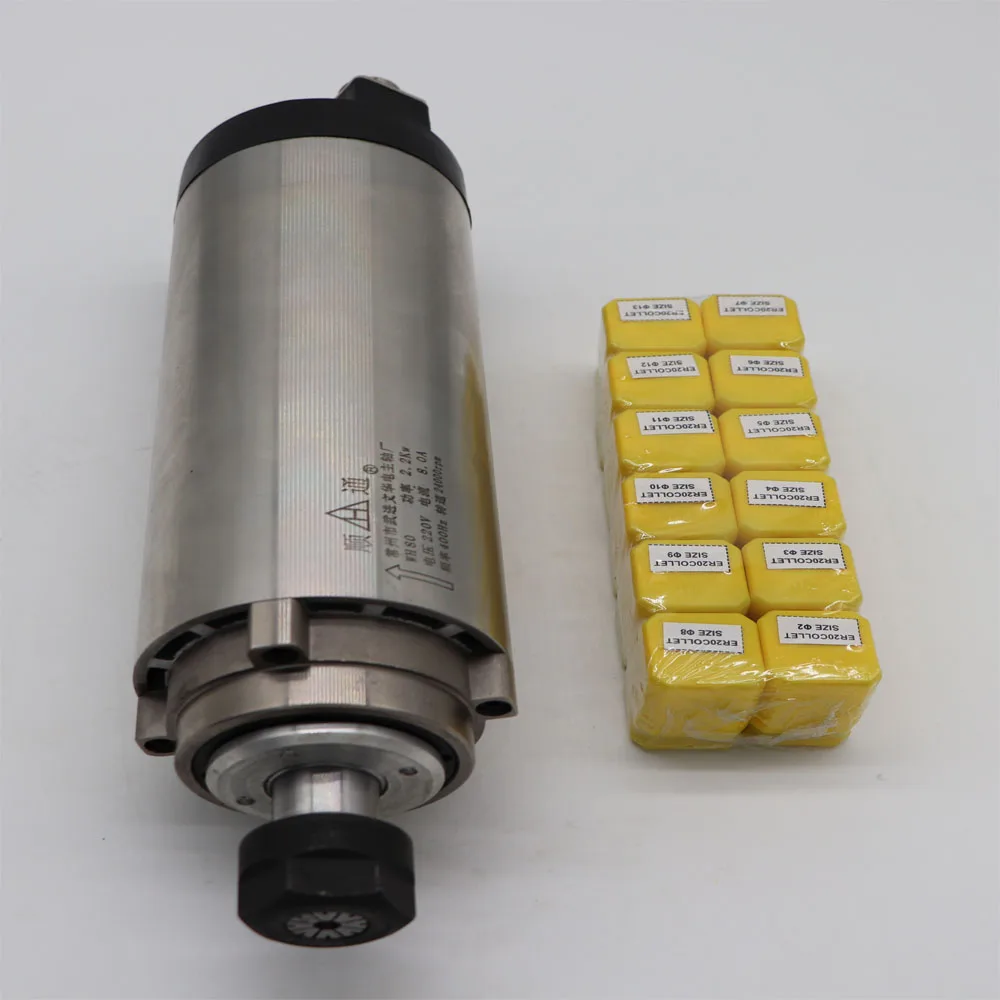 Фрезерный шпиндель с ЧПУ ER20 2 кВт воздушного охлаждения + 12 шт. цанг ER20|collet systems|er20