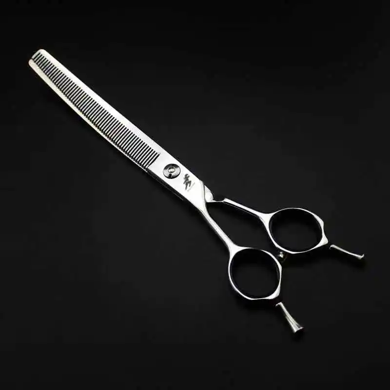 7 дюймовые машинки для стрижки волос левой собаки Серебряные ножницы 9cr изогнутые