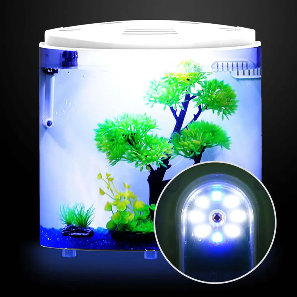 Мини 5л USB LED аквариум аквариумы полумесяц мини акриловый большой емкости для дома