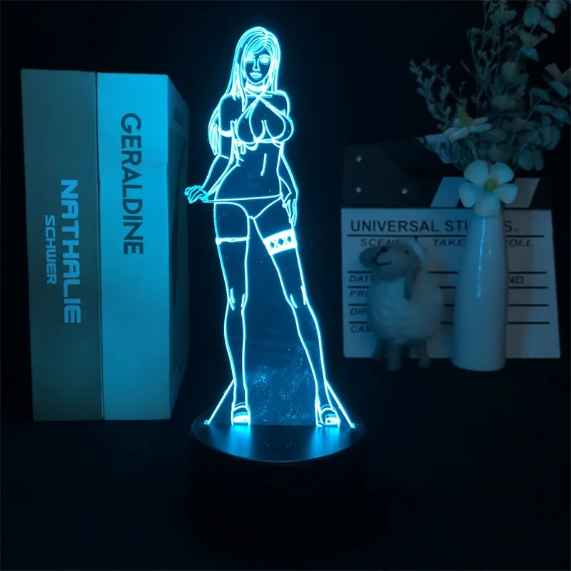 

3D NightLight Alarm Clock Base Light Final Fantasy Tifa Lockhart Game Directly Supply Touch Sensor Decor Delivery Color Changing