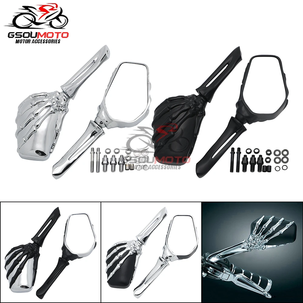 Скелет кости черепа руки боковые зеркала заднего вида для Yamaha Dragstar V star DS 400 650 950 1100