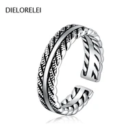dielorelei 925 sterling silver eliminates metal allergies light luxury accessories gift adjustable ring women jewelry open ring