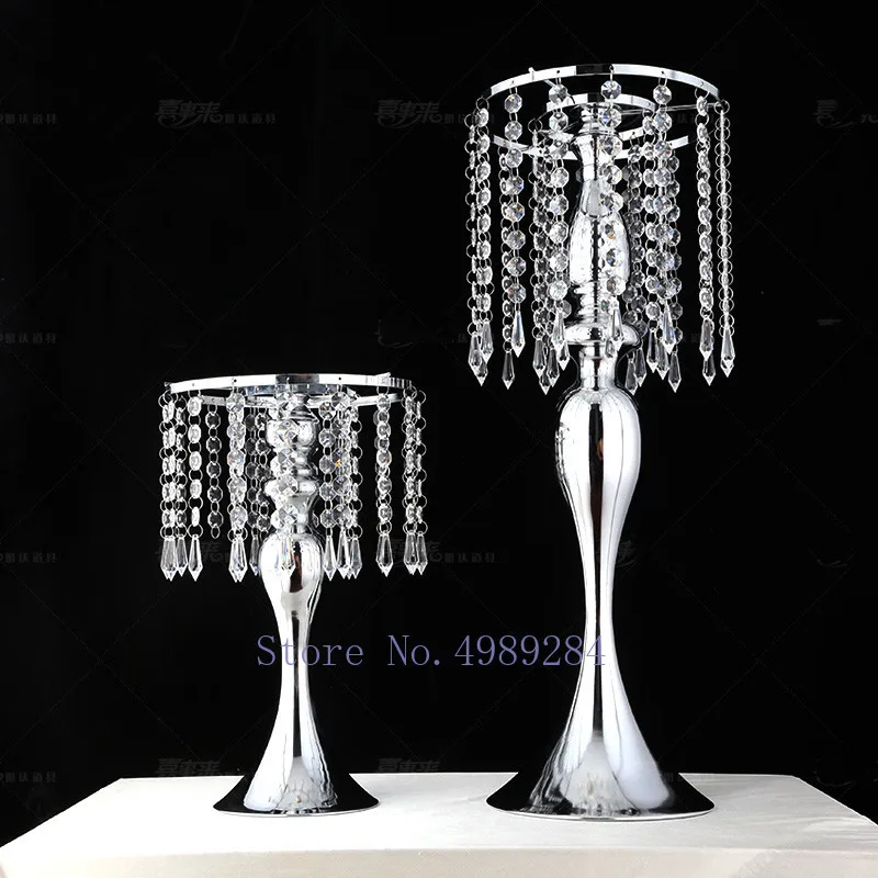 Creative Retro Silver Wedding decoration props crystal Bead curtain Flower arrangement frame candle Candlestick Cake pan | Дом и сад