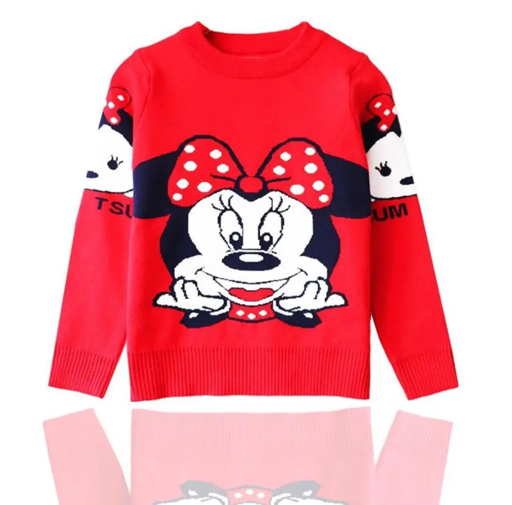 Children sweater 2019 new autumn winter baby girls cartoon mickey warm knitted pullover clothes 2-7 yrs | Мать и ребенок