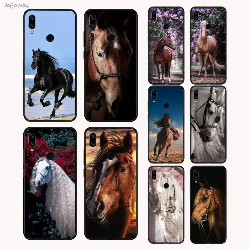 

Handsome Horse Animal Phone Case For Xiaomi Redmi Note 4 4x 5 6 7 8 pro S2 PLUS 6A PRO cover funda shell coque