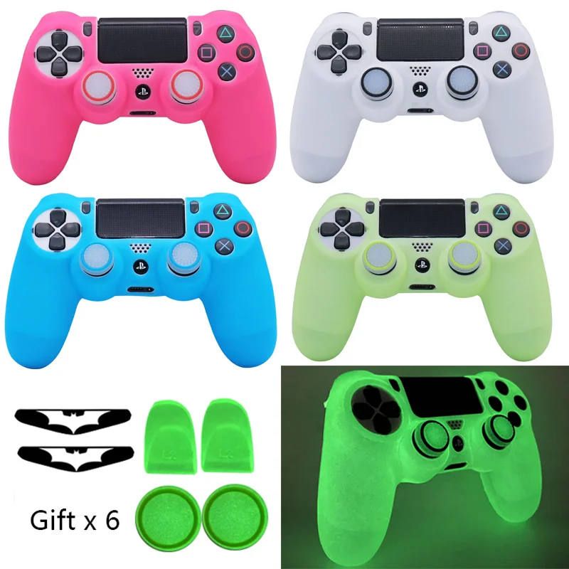 Светящийся Мягкий силиконовый чехол для контроллеров Playstation 4 Dual shok PS4 аксессуары