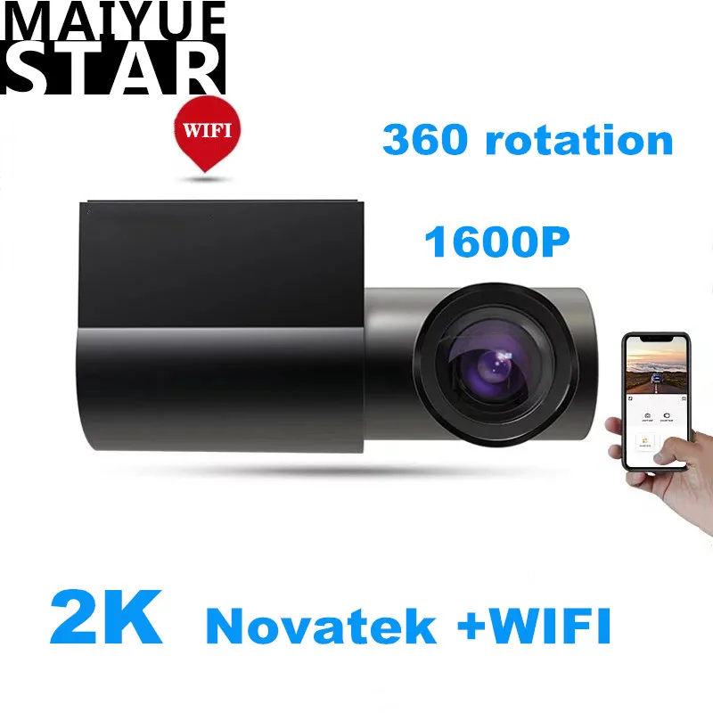 Мини-видеорегистратор Maiyue star вращающийся на 360 градусов Wi-Fi Full HD 1600P | Автомобили и