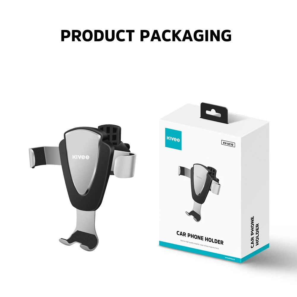 

Kivee UC10 Universal Gravity Car Mount For Mobile Phone Holder Car Clip Stand Cell phone GPS Support For iPhone Samsung Huawei
