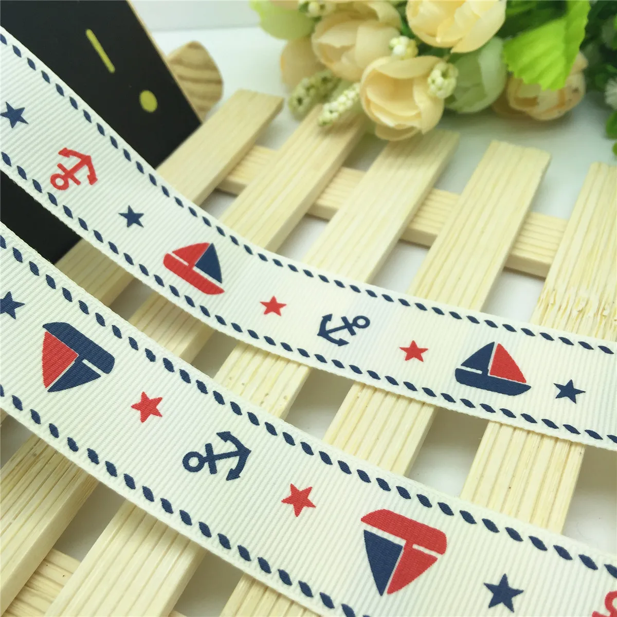 Новый DIY 5 ярдов 1 ✥ мм Парусная печатная корсажная лента для волос бант шитья |