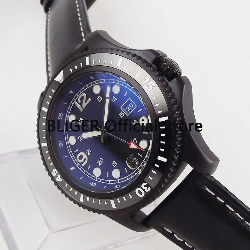 Роскошные мужские часы 44 мм черный стерильный циферблат керамический Безель