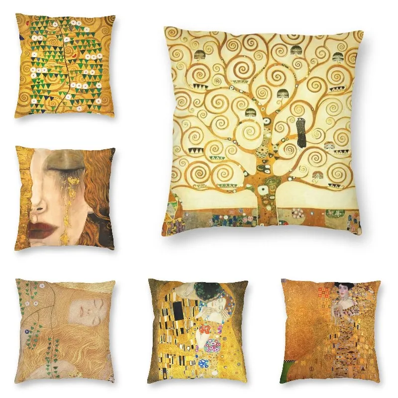 

Роскошный декоративный чехол для диванной подушки Gustav Klimt с изображением дерева жизни
