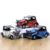 miniature figurines classic car model home decoration accessories for living room metal artificial old toy desk accessories