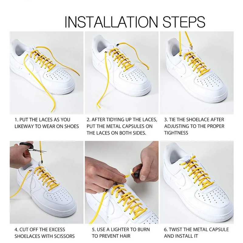 1 Pair Elastic Shoe laces Round No Tie Shoelaces Kids and Adult Sneakers Shoelace Running Leisure Quick Lazy Laces 19 Colors
