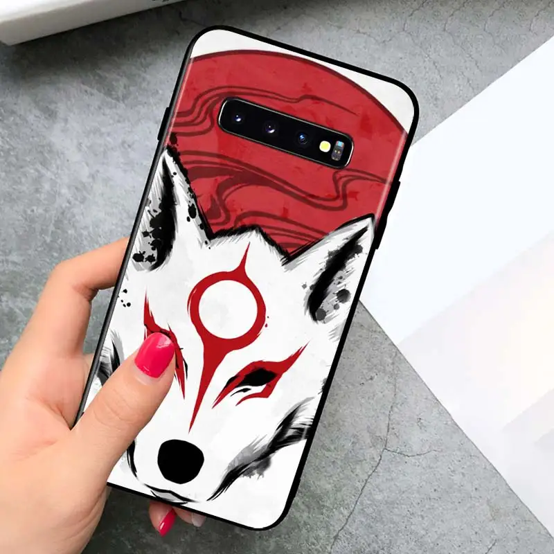 

Fox Japanese Style for Samsung Galaxy S21 Ultra Plus Note 20 10 9 8 S10 S9 S8 S7 S6 Edge Plus Black Phone Case