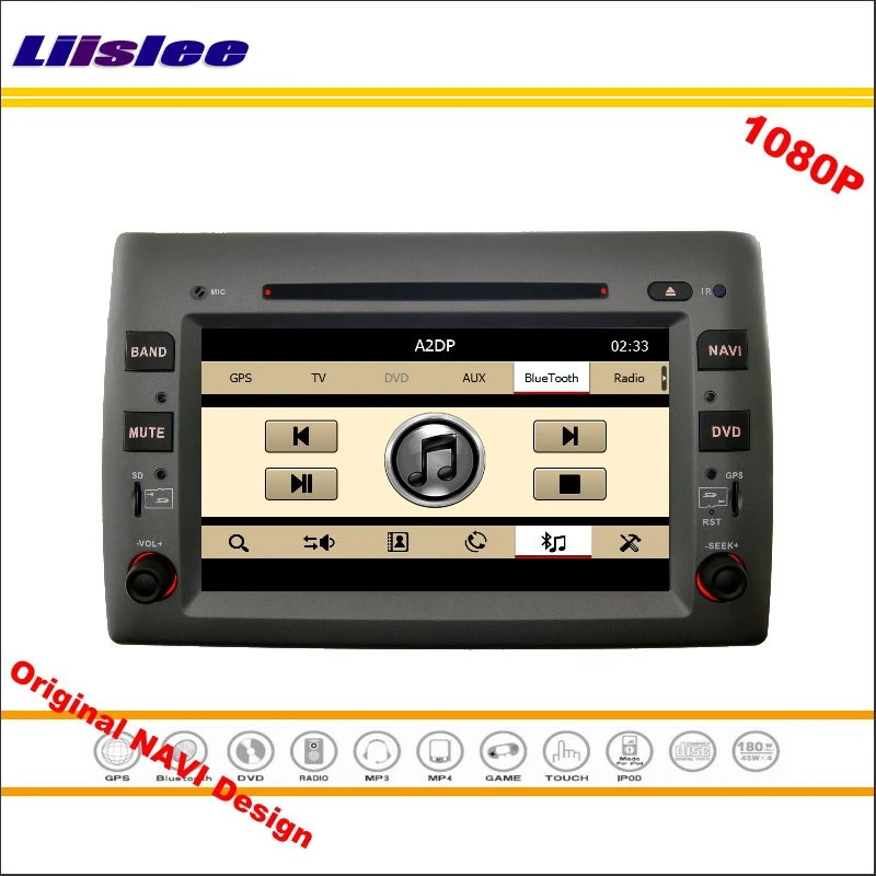 Для Fiat Stilo 2002 ~ 2010 автомобильное стерео радио CD DVD плеер GPS навигация 1080P HD экран